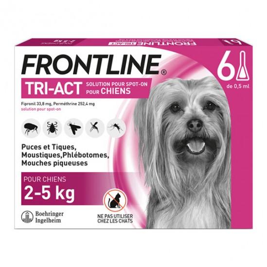 Frontline chiens de 2 à 5kg tri-act 6 pipettes